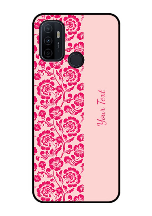 Oppo A53 Custom Glass Phone Case - Attractive Floral Pattern Design