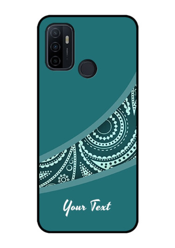 Oppo A53 Photo Printing on Glass Case - semi visible floral Design