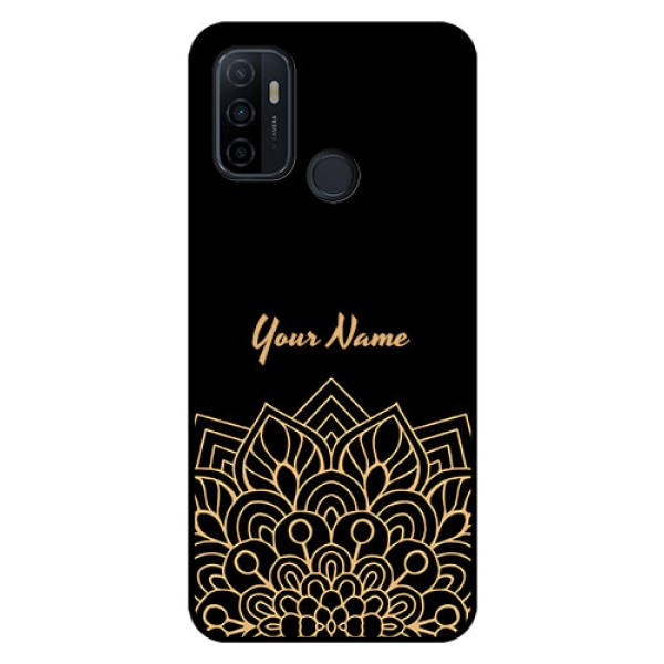 Oppo A53 Custom Glass Phone Case - Golden mandala Design