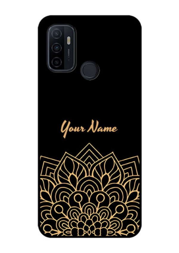 Oppo A53 Custom Glass Phone Case - Golden mandala Design