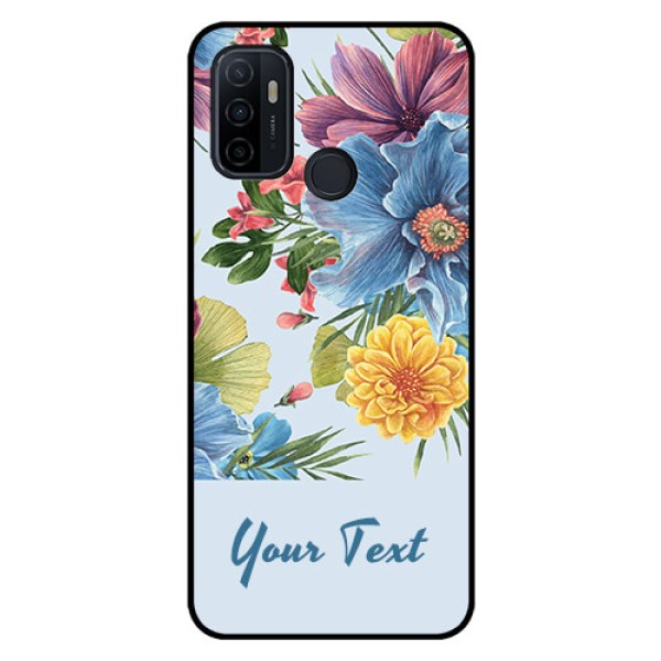 Oppo A53 Custom Glass Mobile Case - Stunning Watercolored Flowers Painting Design