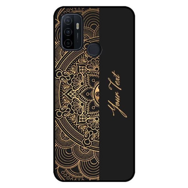 Oppo A53 Photo Printing on Glass Case - Mandala art with custom text Design Oppo A53 Photo Printing on Glass Case - Mandala art with custom text Design