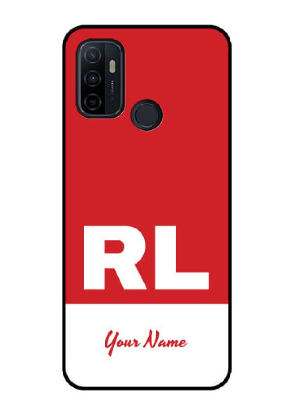 Oppo A53 Personalized Glass Phone Case - dual tone custom text Design