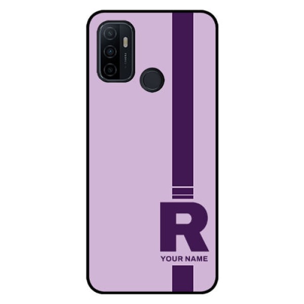 Oppo A53 Photo Printing on Glass Case - Simple dual tone stripe with name Design Oppo A53 Photo Printing on Glass Case - Simple dual tone stripe with name Design
