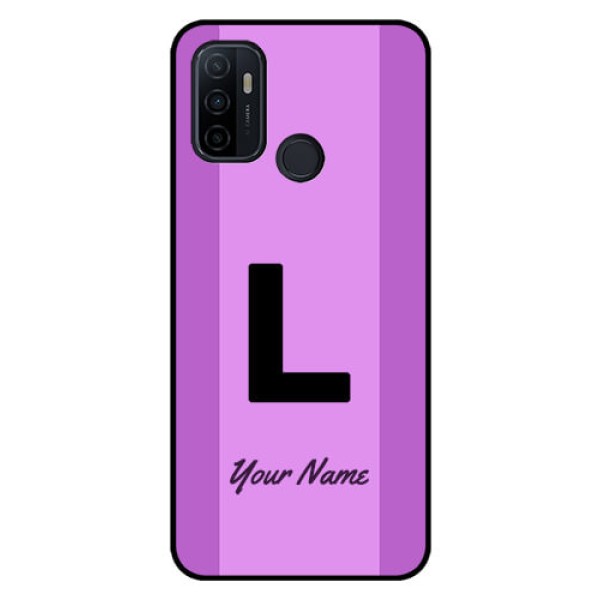 Oppo A53 Custom Glass Phone Case - Tricolor custom text Design