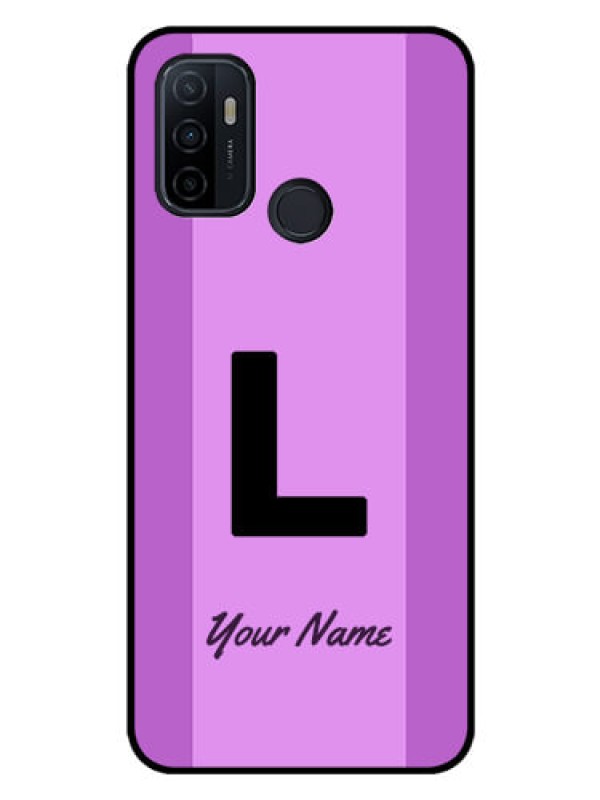 Custom Oppo A53 Custom Glass Phone Case - Tricolor custom text Design
