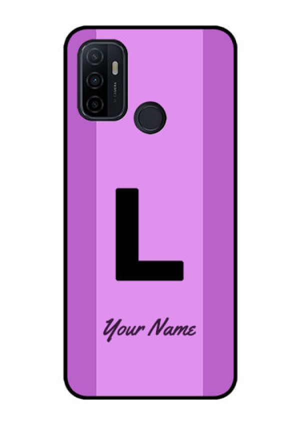 Oppo A53 Custom Glass Phone Case - Tricolor custom text Design