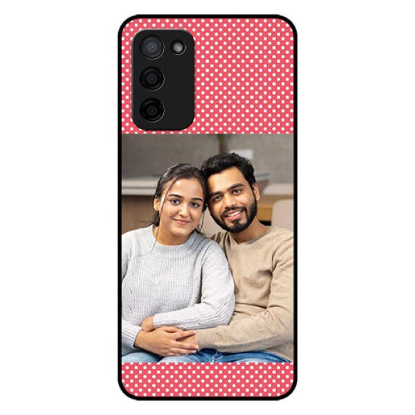 Oppo A53s 5G Custom Glass Phone Case - White Dotted Design