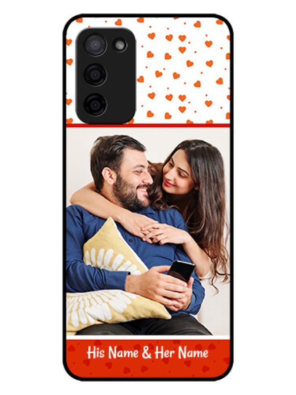 Custom Oppo A53s 5G Custom Glass Phone Case - Orange Love Symbol Design