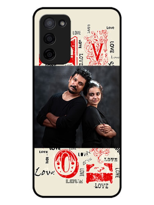 Custom Oppo A53s 5G Photo Printing on Glass Case - Trendy Love Design Case