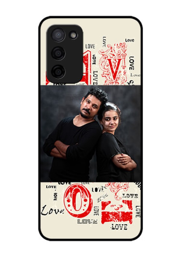 Oppo A53s 5G Photo Printing on Glass Case - Trendy Love Design Case