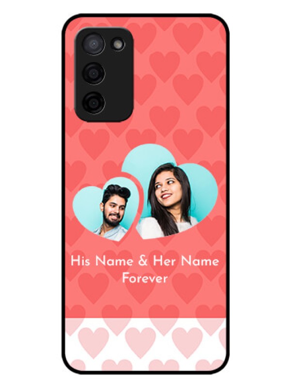 Custom Oppo A53s 5G Personalized Glass Phone Case - Couple Pic Upload Design