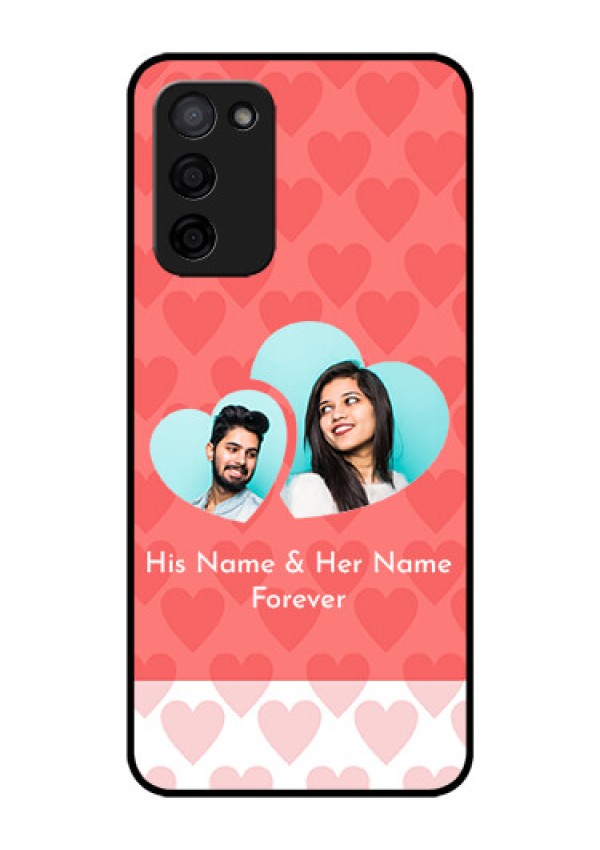 Oppo A53s 5G Personalized Glass Phone Case - Couple Pic Upload Design