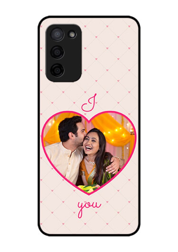 Oppo A53s 5G Custom Glass Mobile Case - Heart Shape Design