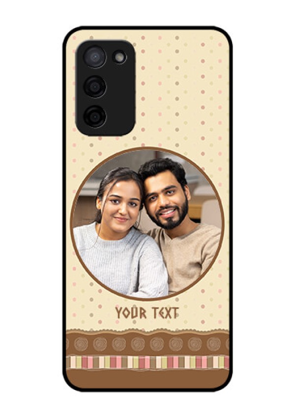 Oppo A53s 5G Custom Glass Mobile Case - Brown Dotted Mobile Case Design