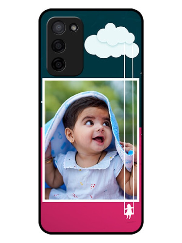 Custom Oppo A53s 5G Custom Glass Phone Case - Cute Girl with Cloud Design