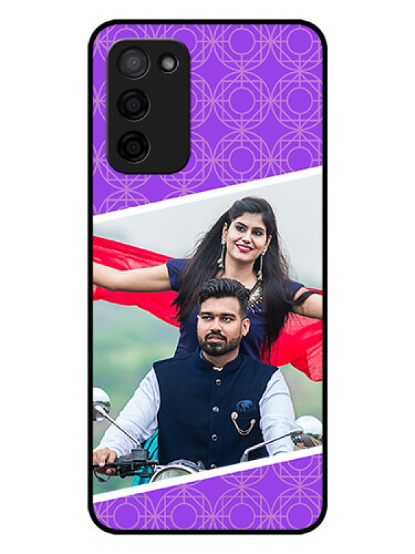 Custom Oppo A53s 5G Custom Glass Phone Case - Violet Pattern Design