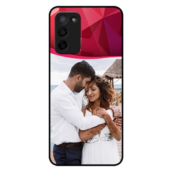Oppo A53s 5G Custom Glass Mobile Case - Red Abstract Design