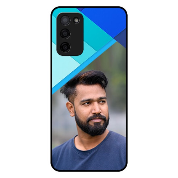 Oppo A53s 5G Custom Glass Phone Case - Blue Pattern Design