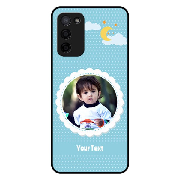 Oppo A53s 5G Personalised Glass Phone Case - Violet Pattern Design
