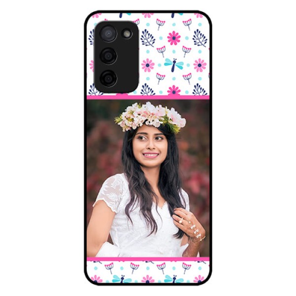 Oppo A53s 5G Photo Printing on Glass Case - Colorful Flower Design Oppo A53s 5G Photo Printing on Glass Case - Colorful Flower Design
