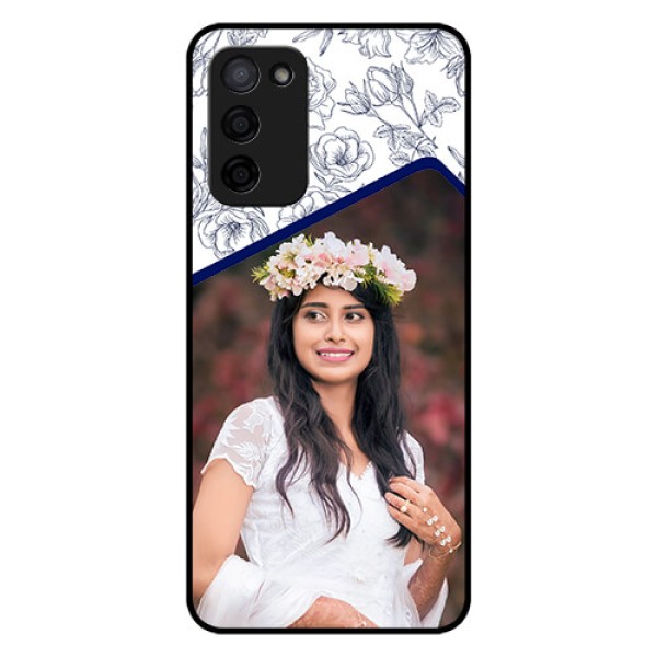 Oppo A53s 5G Personalized Glass Phone Case - Premium Floral Design