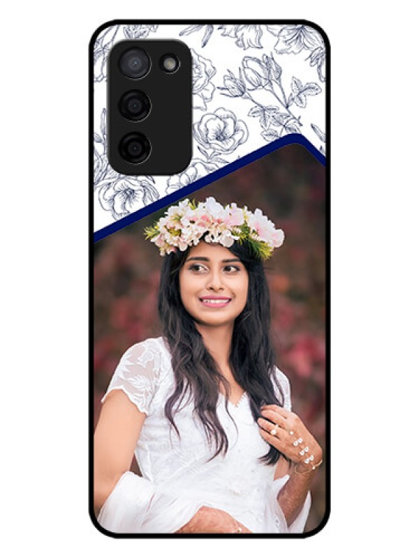 Custom Oppo A53s 5G Personalized Glass Phone Case - Premium Floral Design