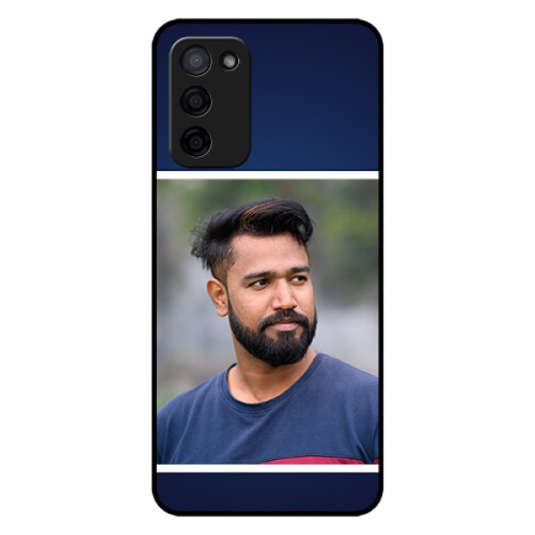 Oppo A53s 5G Personalized Glass Phone Case - Simple Royal Blue Design Oppo A53s 5G Personalized Glass Phone Case - Simple Royal Blue Design