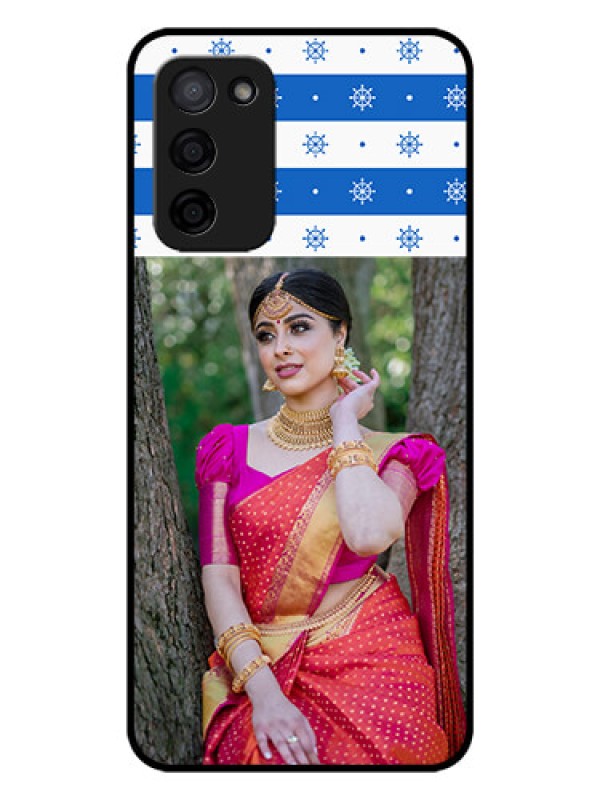 Custom Oppo A53s 5G Photo Printing on Glass Case - Snow Pattern Design