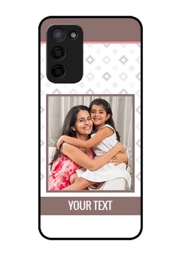 Oppo A53s 5G Photo Printing on Glass Case - Simple Diamond Design