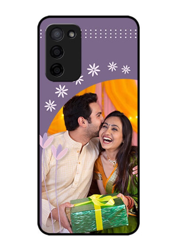 Oppo A53s 5G Custom Glass Mobile Case - Lavender flowers design 