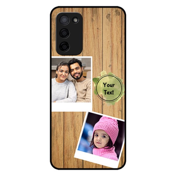 Oppo A53s 5G Custom Glass Phone Case - Wooden Texture Design