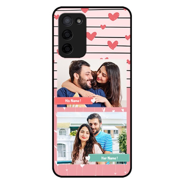 Oppo A53s 5G Custom Glass Mobile Case - Photo with Heart Design