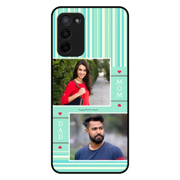 Oppo A53s 5G Custom Glass Phone Case - Mom & Dad Pic Design