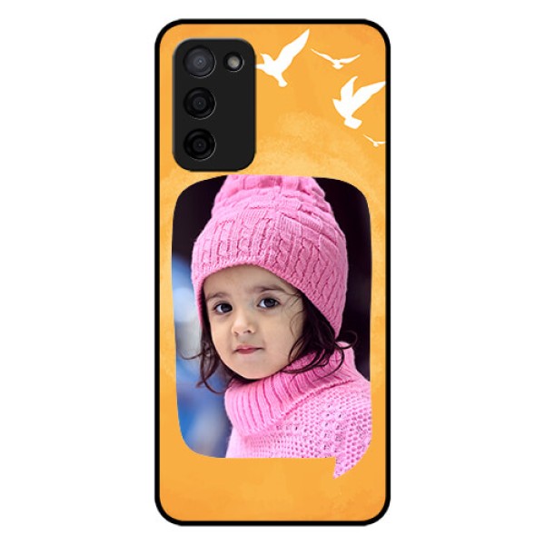 Oppo A53s 5G Personalized Glass Phone Case - Water Color Design with Bird Icons Oppo A53s 5G Personalized Glass Phone Case - Water Color Design with Bird Icons