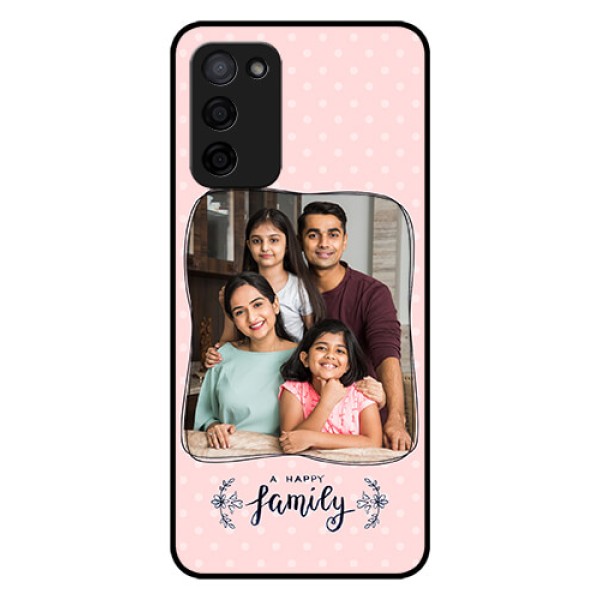 Oppo A53s 5G Custom Glass Phone Case - Family with Dots Design
