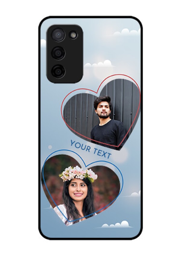 Oppo A53s 5G Custom Glass Mobile Case - Blue Color Couple Design 