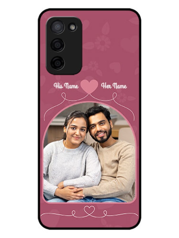 Custom Oppo A53s 5G Photo Printing on Glass Case - Love Floral Design