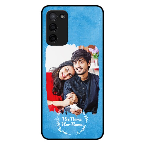 Oppo A53S 5G Custom Glass Phone Case - Blue Color Vintage Design Oppo A53S 5G Custom Glass Phone Case - Blue Color Vintage Design