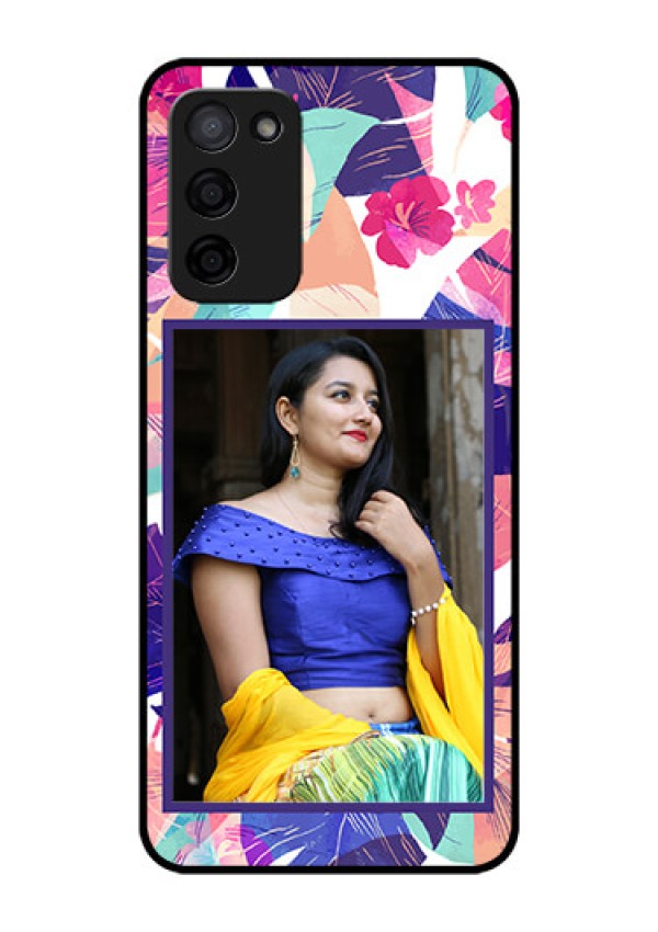Oppo A53s 5G Custom Glass Mobile Case - Abstract Floral Design