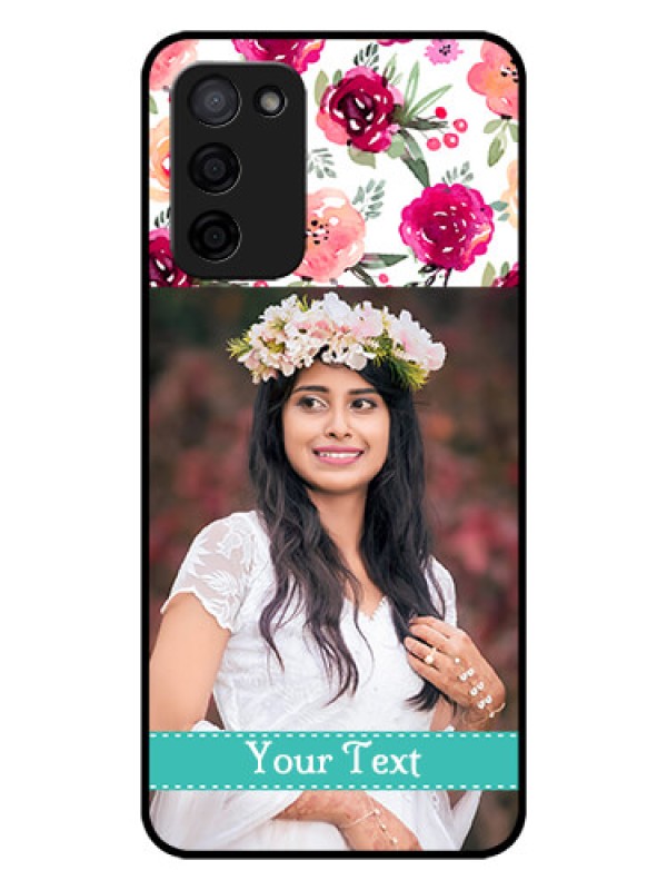 Custom Oppo A53s 5G Custom Glass Phone Case - Watercolor Floral Design