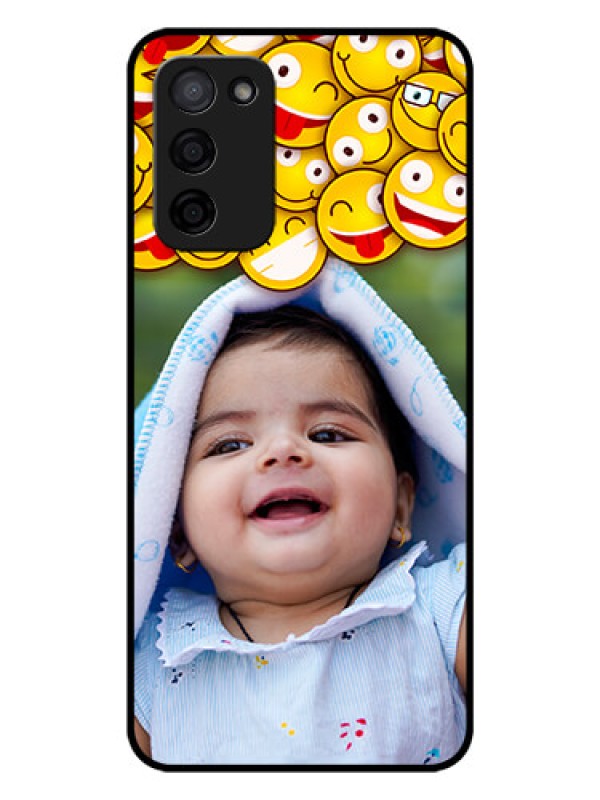 Custom Oppo A53s 5G Custom Glass Mobile Case - with Smiley Emoji Design