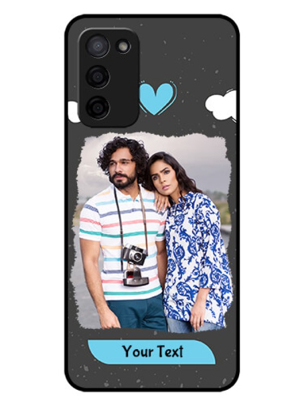 Custom Oppo A53s 5G Custom Glass Phone Case - Splashes with love doodles Design