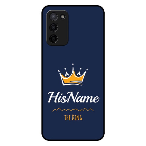 Oppo A53s 5G Glass Phone Case King with Name