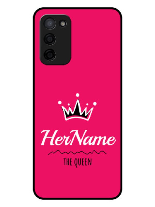 Custom Oppo A53s 5G Glass Phone Case Queen with Name