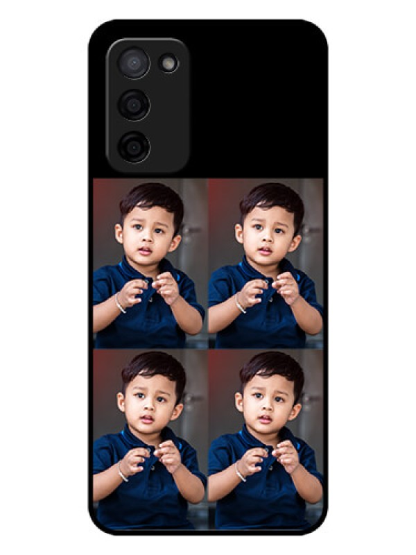 Custom Oppo A53s 5G 4 Image Holder on Glass Mobile Cover