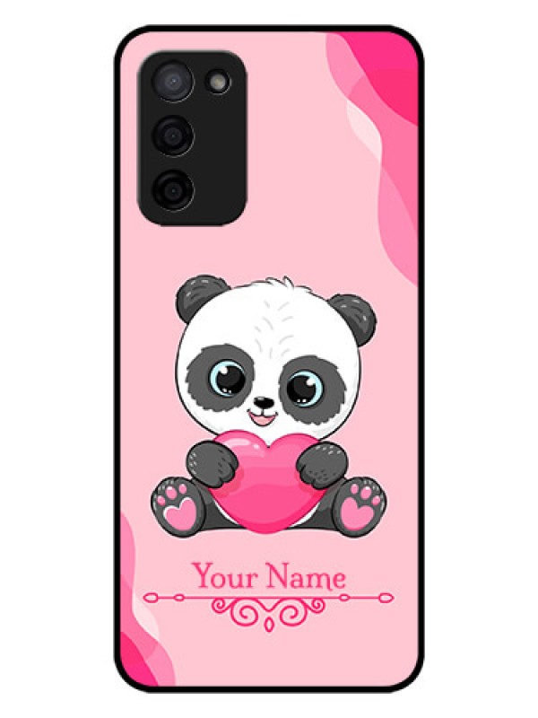 Custom Oppo A53s 5G Custom Glass Mobile Case - Cute Panda Design