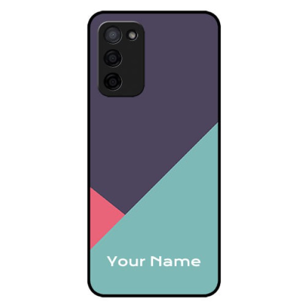 Oppo A53s 5G Custom Glass Mobile Case - Tri Color abstract Design Oppo A53s 5G Custom Glass Mobile Case - Tri Color abstract Design