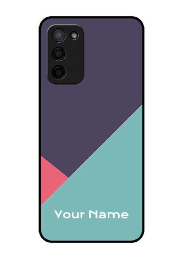 Oppo A53s 5G Custom Glass Mobile Case - Tri Color abstract Design
