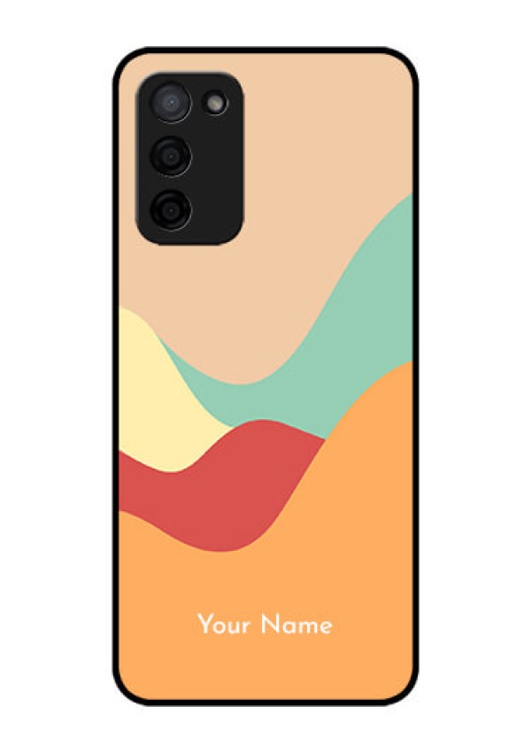 Oppo A53s 5G Personalized Glass Phone Case - Ocean Waves Multi-colour Design